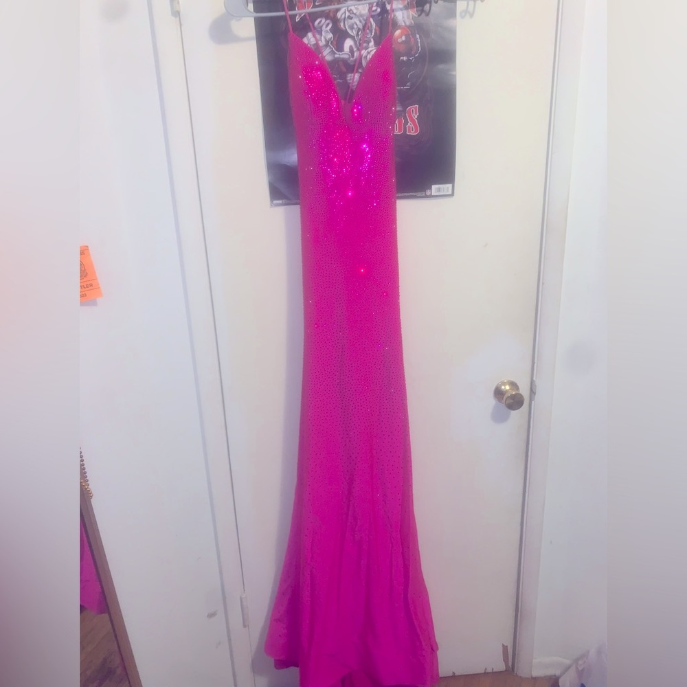 Hot pink prom dress